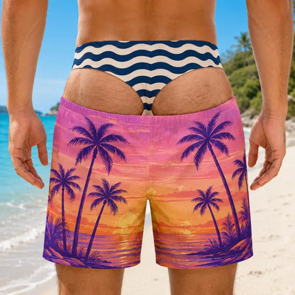 🏆50K+ Sold⚡Funny Patriotic “Wide Load” Men’s Swim Trunks