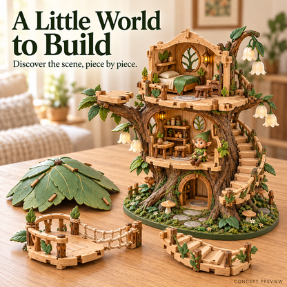🔥LAST DAY 49% OFF -Enchanted Treehouse – DIY Miniature Fairy House Play set✨