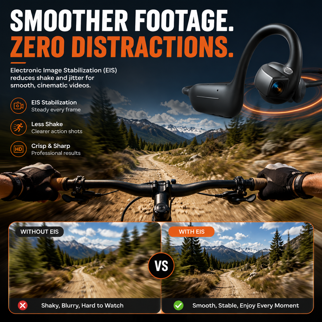 🎥 8MP Smart Camera Open-Ear Headset – POV Video, Calls & AI Assistance 🎧