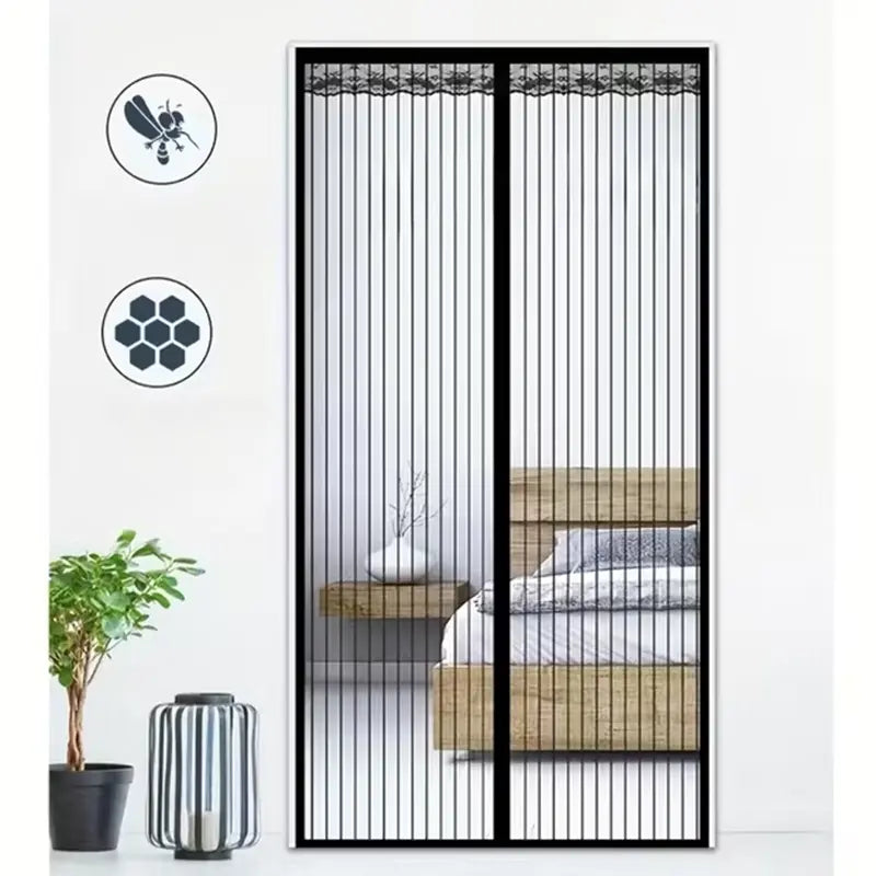 🧲 Magnetic Mosquito Screen Door – Hands-Free Auto-Close Mesh Curtain 🌿