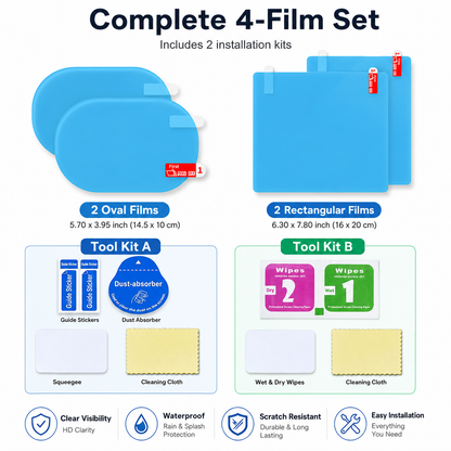 💧 Clear View Mirror Film – Rainproof & Anti-Fog