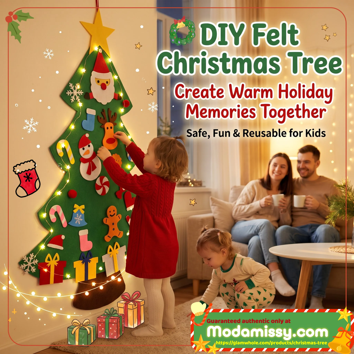 🎄 Kids DIY Felt Christmas Tree – Create, Decorate & Make Holiday Memories ✨🎁