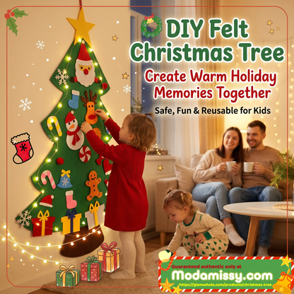 🎄 Kids DIY Felt Christmas Tree – Create, Decorate & Make Holiday Memories ✨🎁