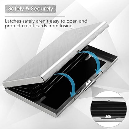💳 Stainless Steel RFID-Blocking Card Holder – Slim 6-Slot Security Wallet ✨