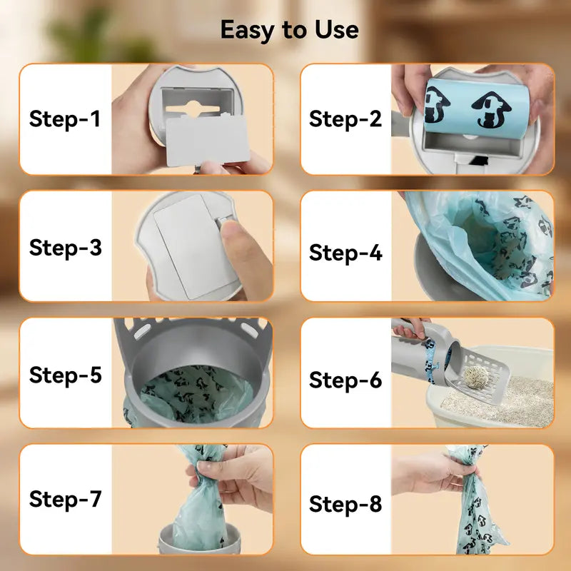 🔥 50% OFF TODAY | 🐾 3-in-1 All-in-One Cat Litter Scoop With Waste Bags 🗑️