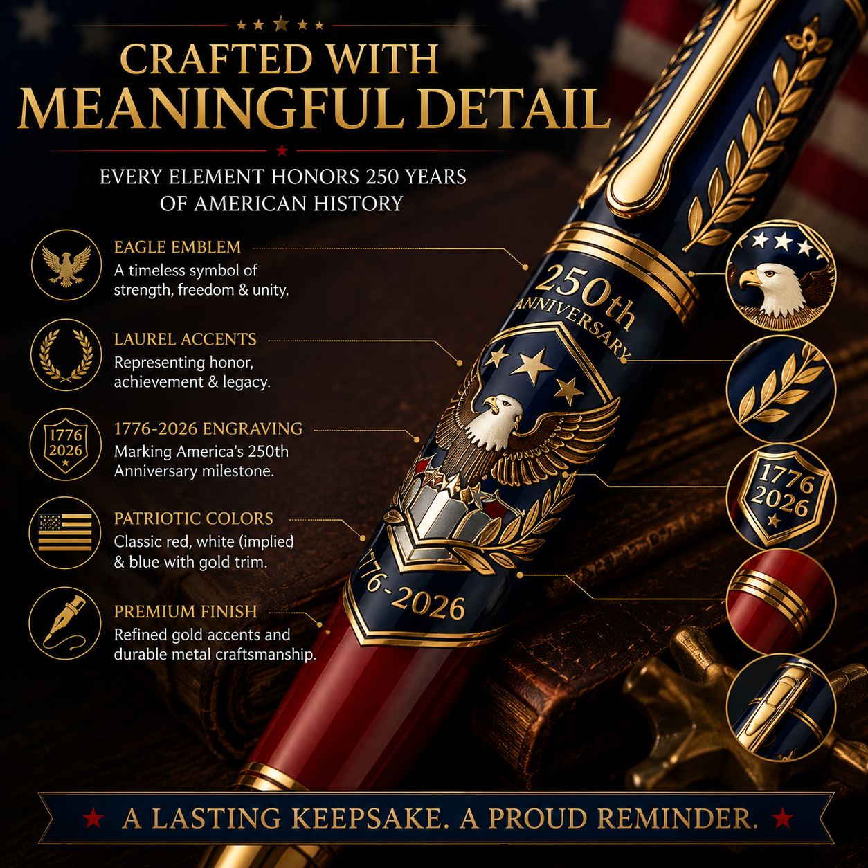 ⌛ FINAL DAY | 55% OFF: Luxury America 250th Anniversary Commemorative Pen Set 🇺🇸✒️