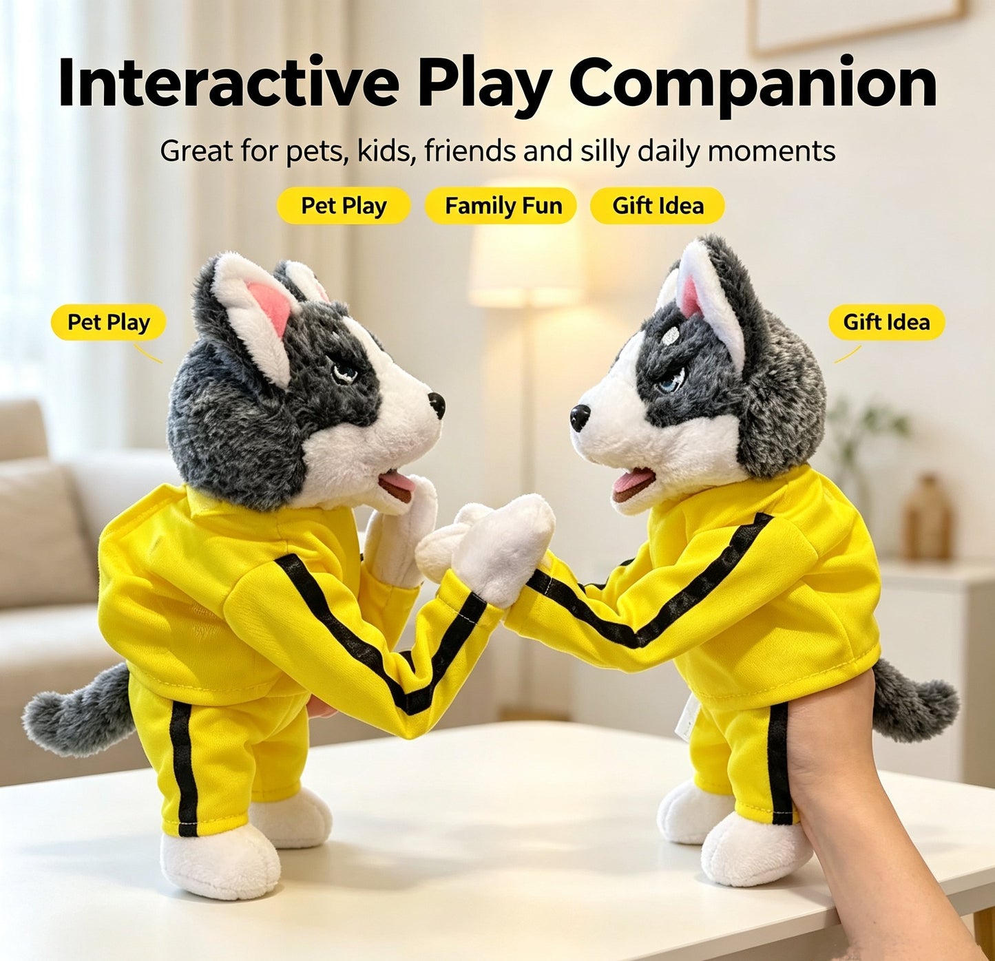🐾 Interactive Boxing Husky Hand Puppet with Punching Sound Effects 🔥