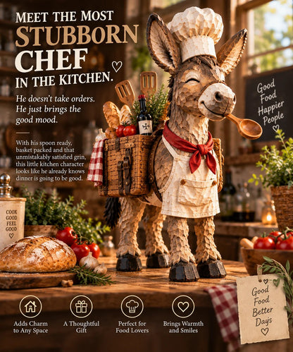 🫏 Donkey Chef Figurine – Rustic Farmhouse Kitchen Decor 🎁