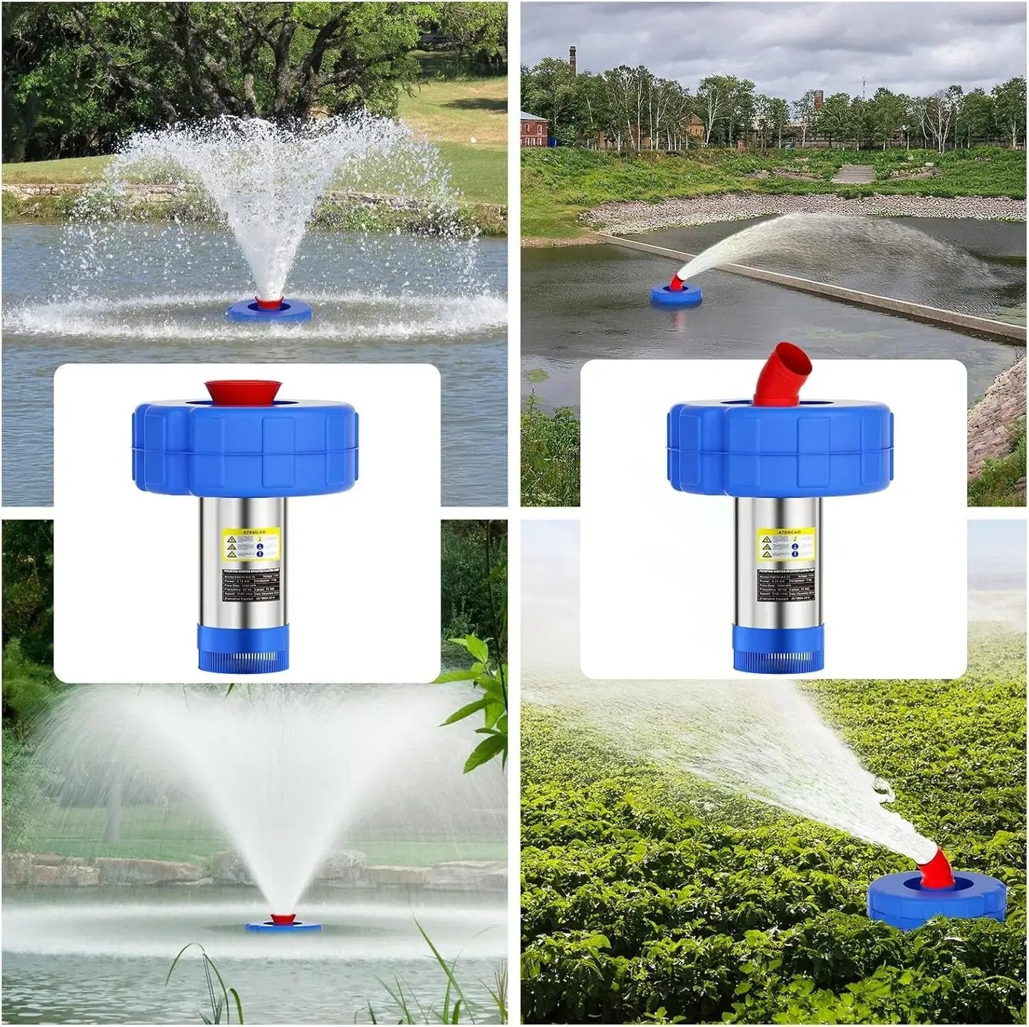 💧 1HP Pond Fountain Aerator – 15000 GPH Floating Lake Pump
