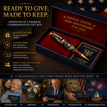 ⌛ FINAL DAY | 55% OFF: Luxury America 250th Anniversary Commemorative Pen Set 🇺🇸✒️