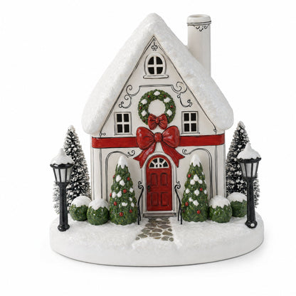 🎄 Holiday House Aroma Diffuser 🏠 Chimney Mist & Color-Changing Lights