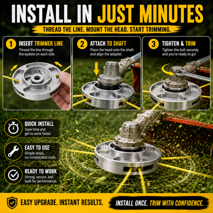 🌿 Universal Aluminum Grass Trimmer Head | Heavy-Duty Brush Cutter Replacement