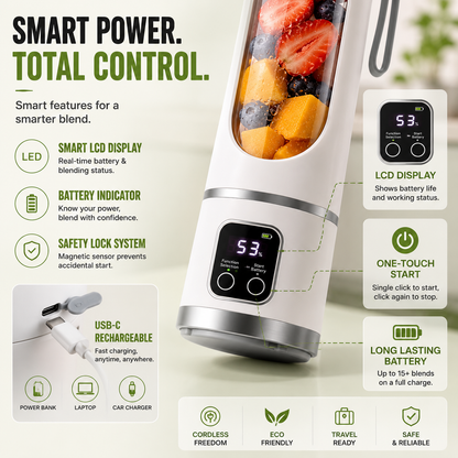 🥤 Heavy-Duty 12-Blade USB Rechargeable Portable Blender ⚡