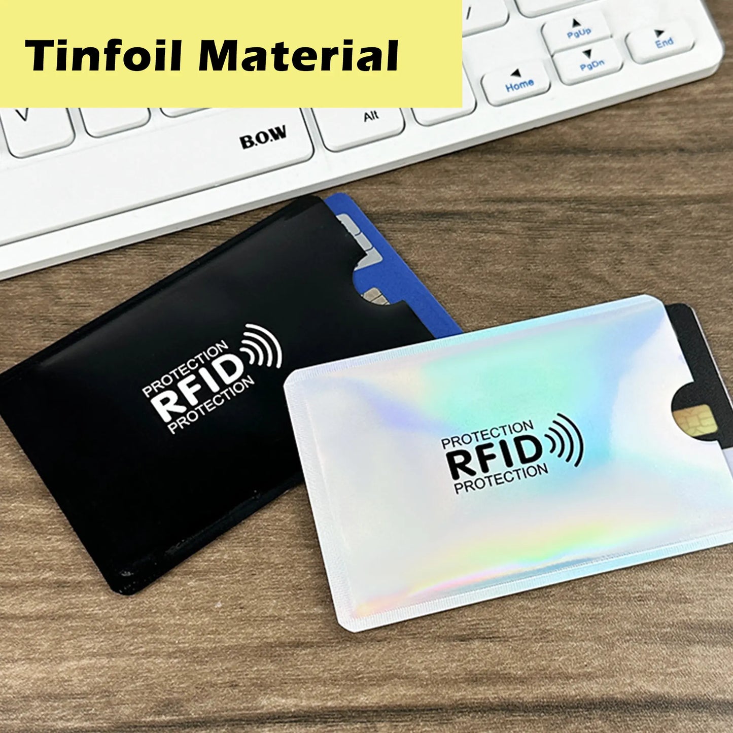 🛡️ RFID Blocking Card Sleeves 8-Pack – Slim Anti-Scan Card Protectors for Wallet Security
