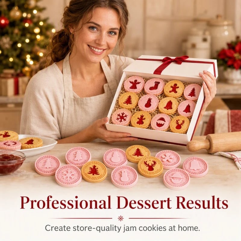 🔥HOT SALE 49% OFF🎄 Festive 3D Christmas Cookie Stamp and Baking Mold 🍪