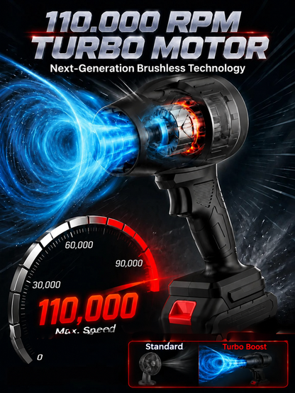 💨 Turbo Power Portable Air Blower – Compact High-Speed Cleaning for Home, Car & Workshop