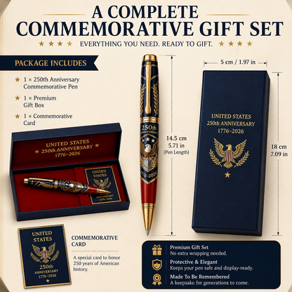 ⌛ FINAL DAY | 55% OFF: Luxury America 250th Anniversary Commemorative Pen Set 🇺🇸✒️