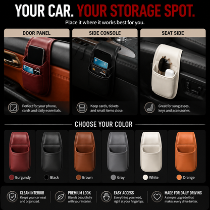 💥Buy 1 Get 1 FREE🚗 – Leather Car Door & Console Organizer