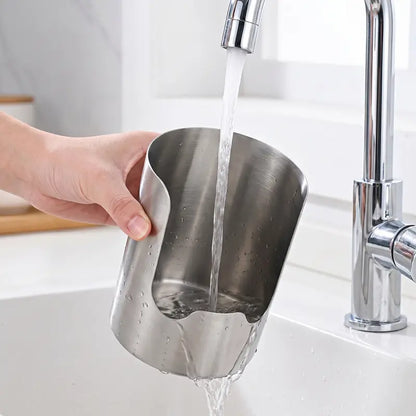 🍳 Stainless Steel Kitchen Utensil Holder – Countertop Organizer with Drainage Base ✨