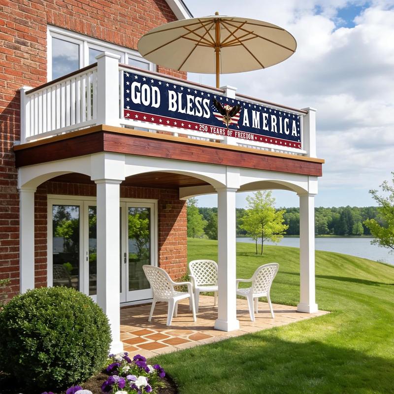 🎆✨🇺🇸 God Bless America Banner • Oversized 10ft 250th Anniversary Decor 🎉