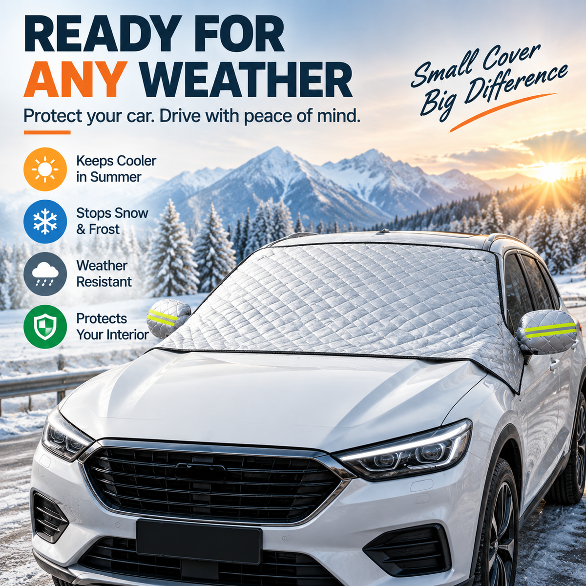 🚗 All-Season Magnetic Car Windshield Cover for Sun, Snow, Ice & Frost Protection 🛡️