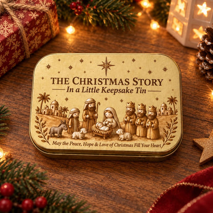 ✝️🌟Mini Nativity Scene Keepsake Tin — Pocket-Sized Christmas Holy Family Set