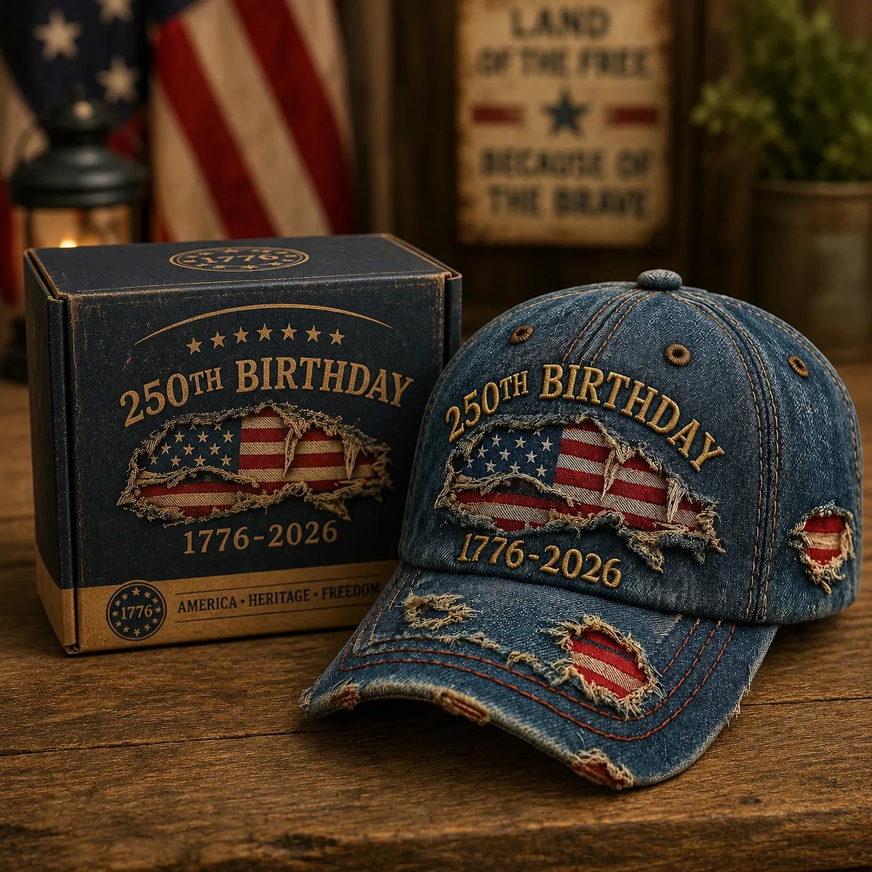 🧢🇺🇸 Handmade Veteran America 250th Anniversary Cap 🦅