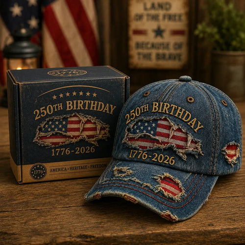 🧢🇺🇸 Handmade Veteran America 250th Anniversary Cap 🦅