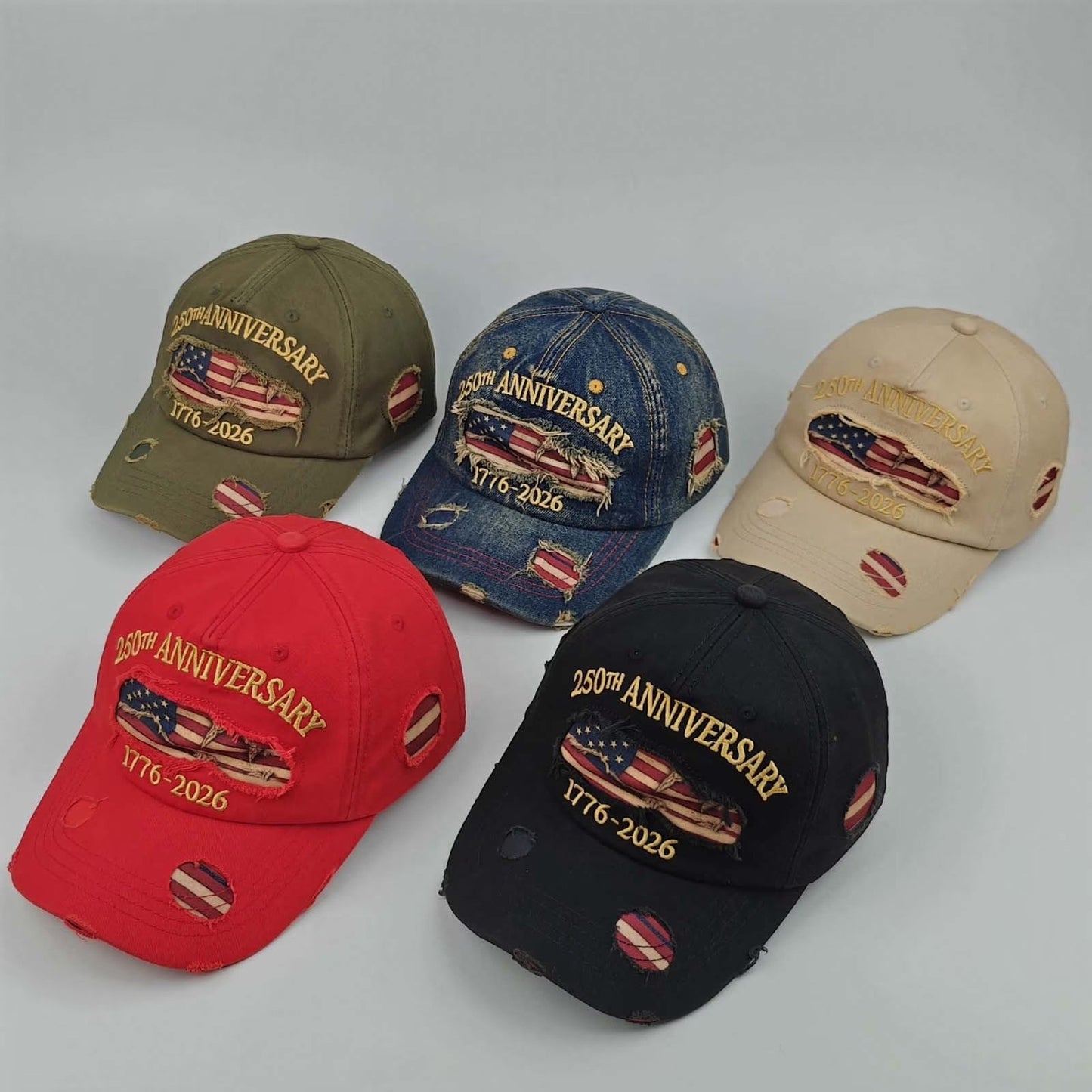 🧢🇺🇸 1776–2026 250th Anniversary Denim Cap | Patriotic Adjustable Hat