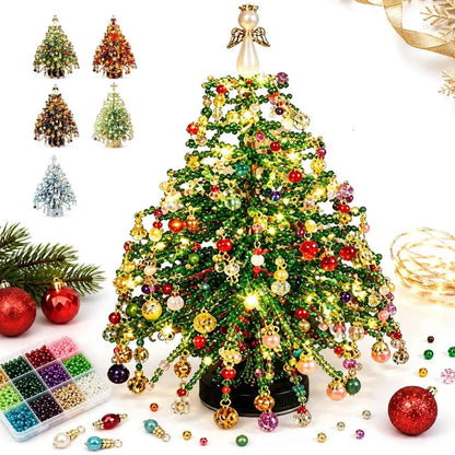 🎄 DIY Crystal Bead LED Christmas Tree Craft Kit with Warm Lights 💎