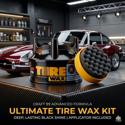 Car Tire Wax, Gloss Enhancer, Foam, Waterproofing, Rubber Darkener, Durable, Anti-Aging, Premium Care