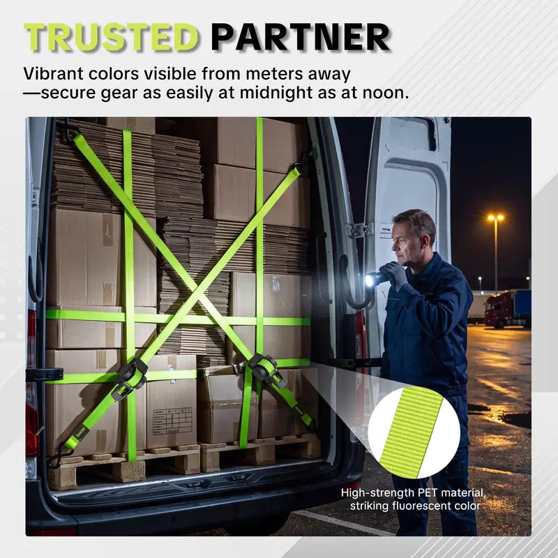 🔒 Retractable Ratchet Straps - 1550 lbs Heavy Duty Cargo ⚙️