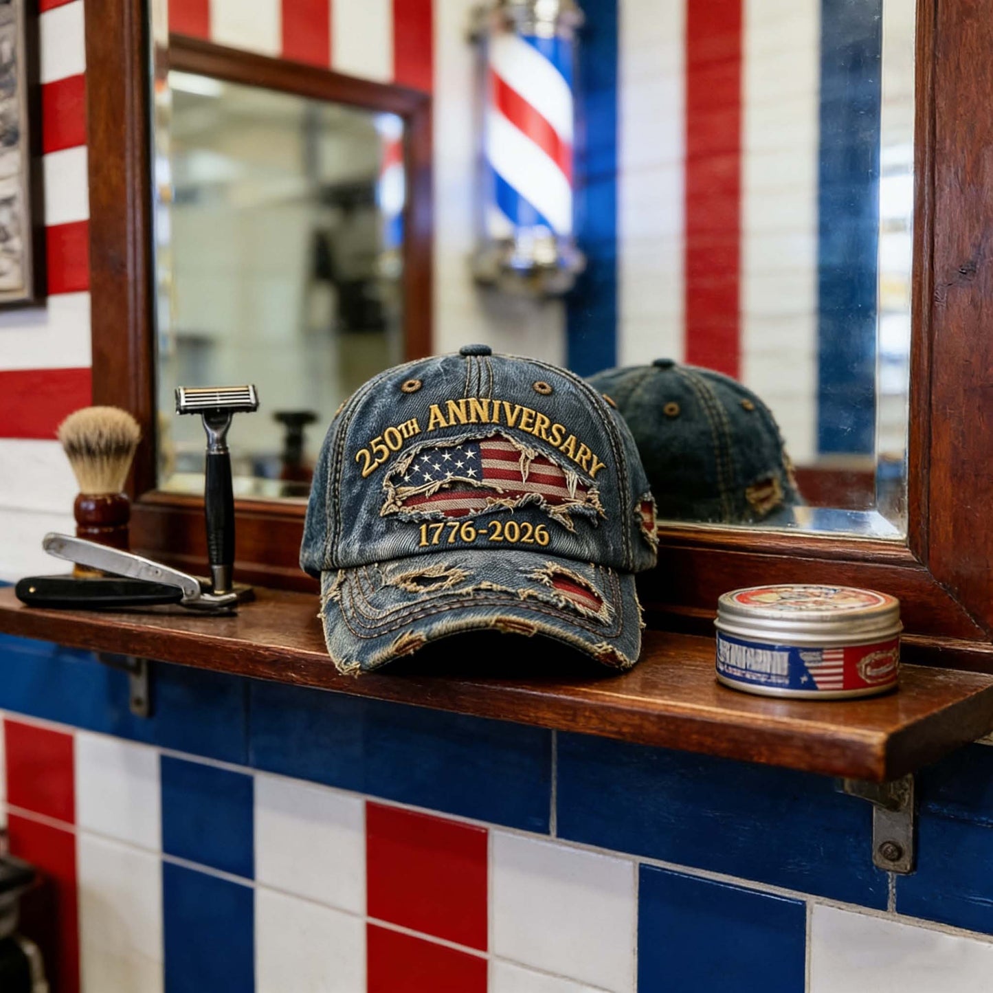 🧢🇺🇸 1776–2026 250th Anniversary Denim Cap | Patriotic Adjustable Hat
