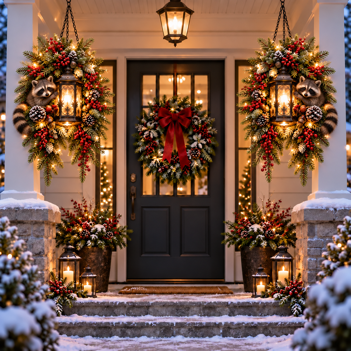 🎄 Light Up the Welcome | Pre-Lit Christmas Porch Lanterns