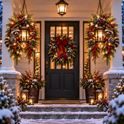 🎄 Light Up the Welcome | Pre-Lit Christmas Porch Lanterns