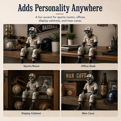 ⚾ Baseball Skeleton Shelf Sitter – Spooky Sports Decor Gift