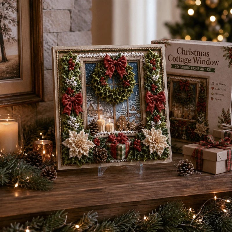 🎄3D Christmas Fabric Poke Art Kit – DIY Holiday Craft for Adults & Beginners