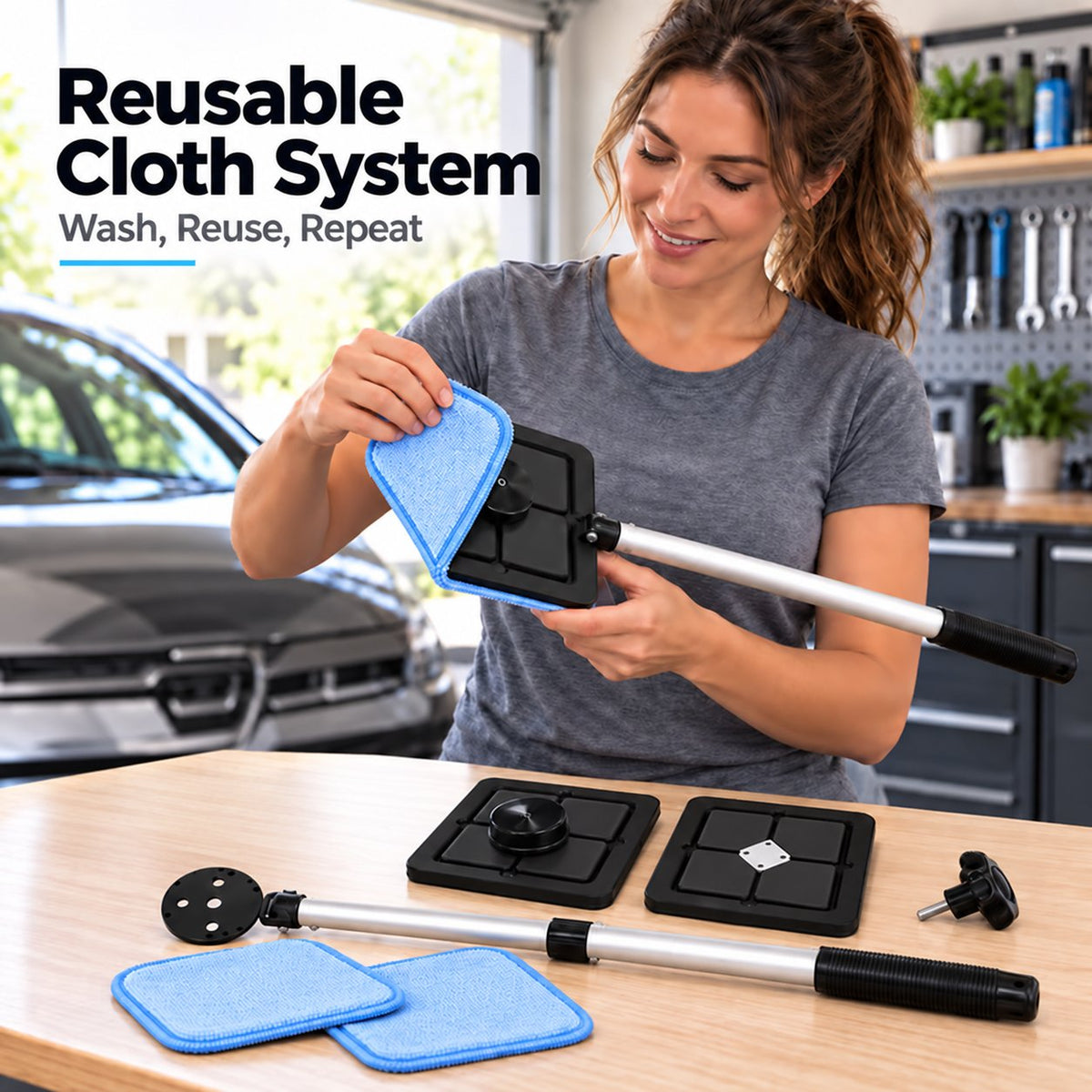 ✨LAST DAY 49% OFF🔥Dual Magnetic Car Windshield Cleaner | Streak-Free Auto Glass Cleaning Kit