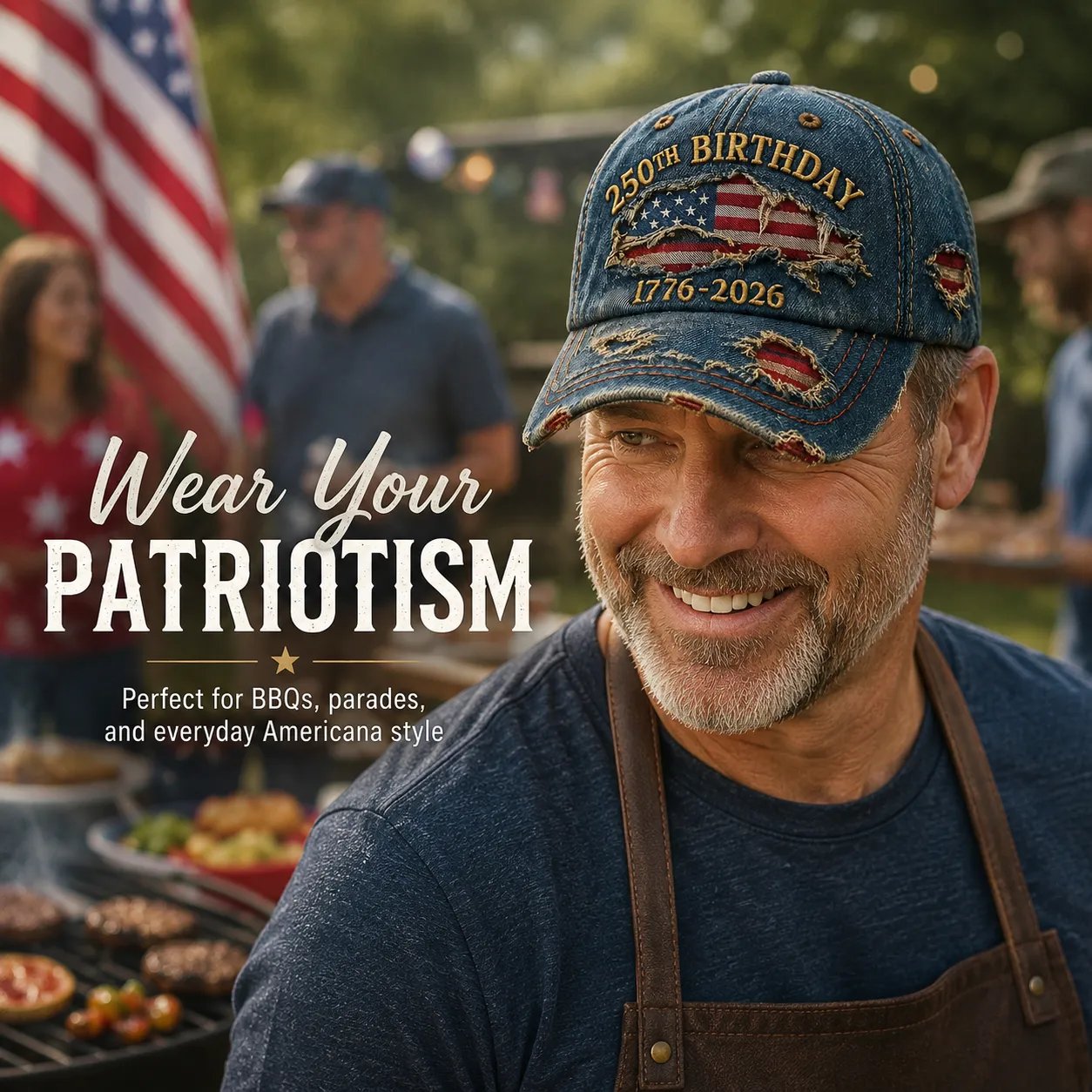 🧢🇺🇸 Handmade Veteran America 250th Anniversary Cap 🦅