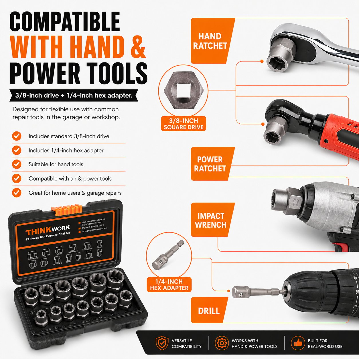 🧰13+1 PCS Bolt & Nut Extractor Set🔩