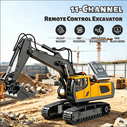 🚜 4-in-1 RC Construction Vehicle Fleet - Remote Control Excavator Dump Truck Toy Set 🏗️