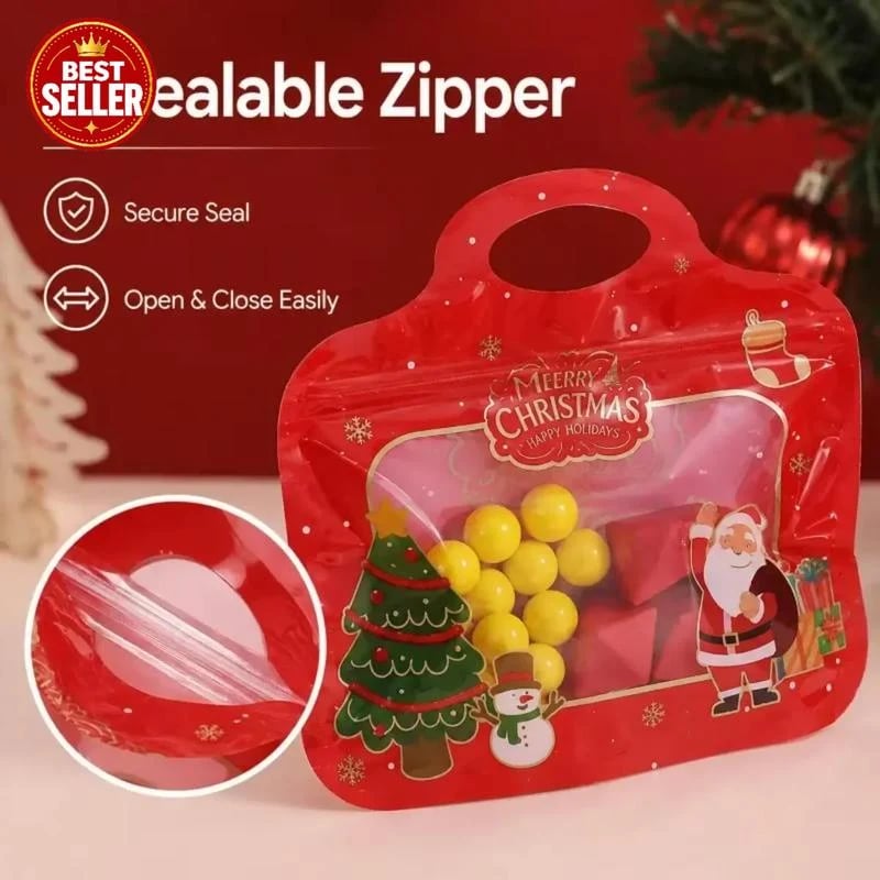 💖LAST DAY SALE 50% OFF!!🎁🎄 Christmas Self-Seal Treat Bags – Santa & Snowman Gift Bags 🎅