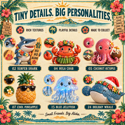🌺 24 Days of Hawaiian Odd Friends Advent Calendar | Tropical Christmas Figurine Set 🏝️