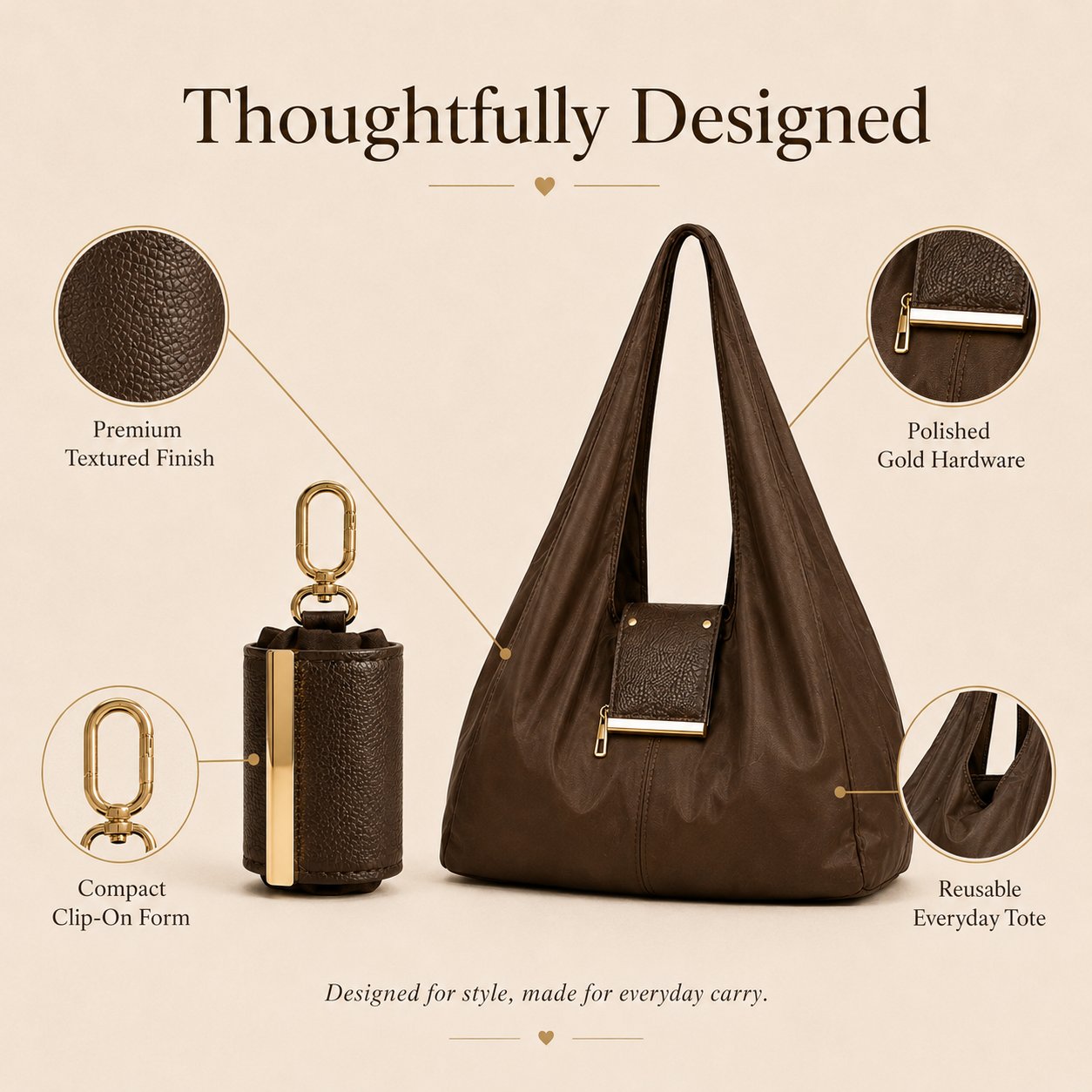 💞50K+ SOLD!🔥Secret Carry Foldable Tote Charm Bag👜