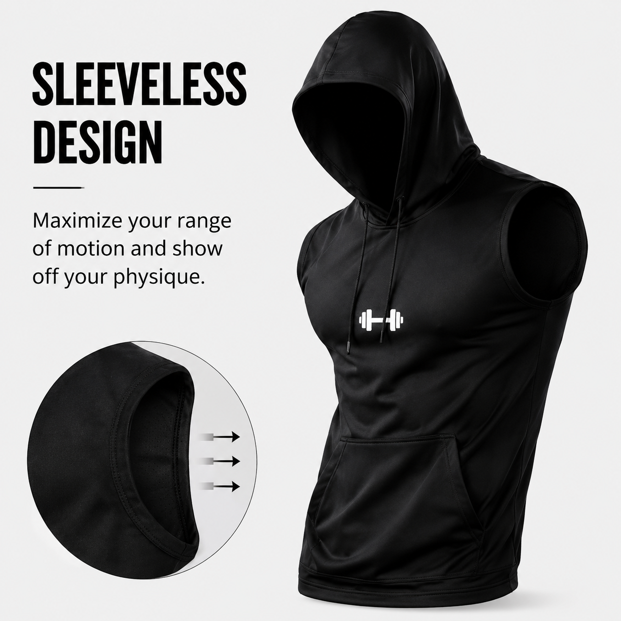 Quick-Dry Cooling Hooded Sleeveless Tops