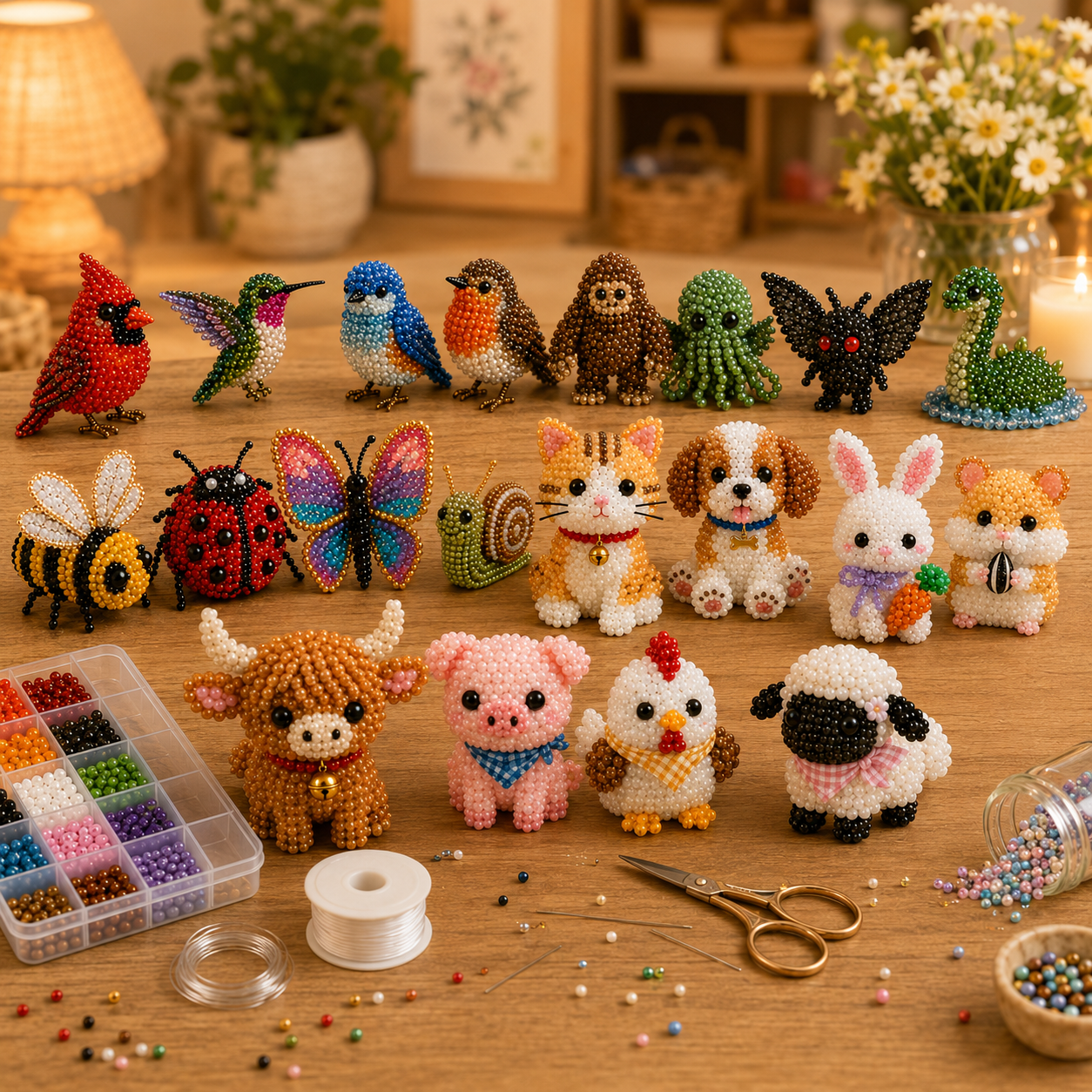 🧵🐦 3D Beaded Animal DIY Kit | Perfect Gift for Craft & Animal Lovers ✨