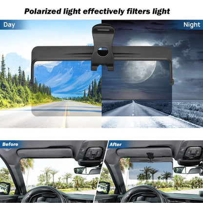🚗 Polarized Car Sun Visor Extender | Anti-Glare UV400 Driving Shade