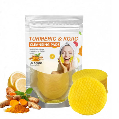 ✨Turmeric & Kojic Acid Cleansing Pads | Brightening & Glow (20 Count)🌿