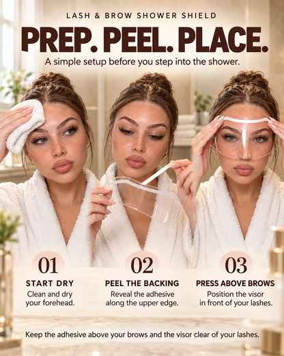 ✨Buy 1 Get 1 Free 👁️25-Pack Lash Extension Shower Shields – Clear Peel & Stick Splash Protectors🚿