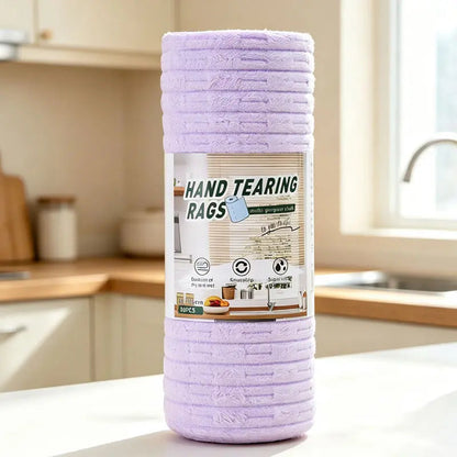 🍃 Bamboo Fiber Cleaning Cloth Roll – Thick Absorbent Tear-Off Kitchen Towels for Grease, Spills & Everyday Cleaning